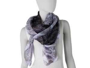 AHMADDY Seidentuch Ammonit schwarz mocca graublau